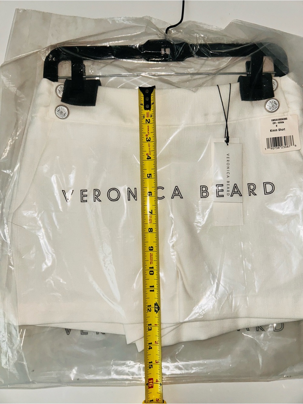 New Veronica Beard White Cream Kimm Short Size 6 - Picture 4 of 7